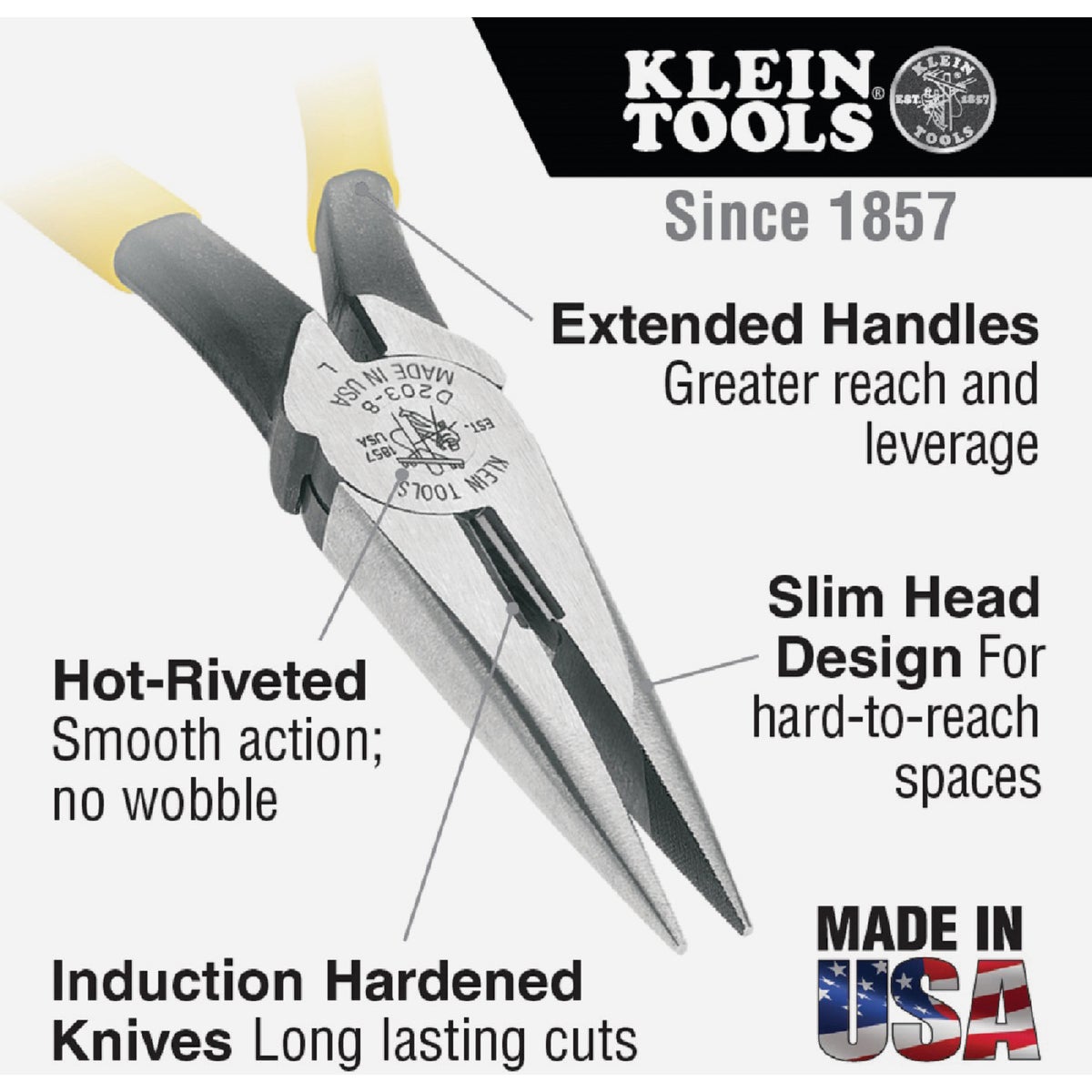 Klein 6 In. Standard Long Nose Pliers Image 2