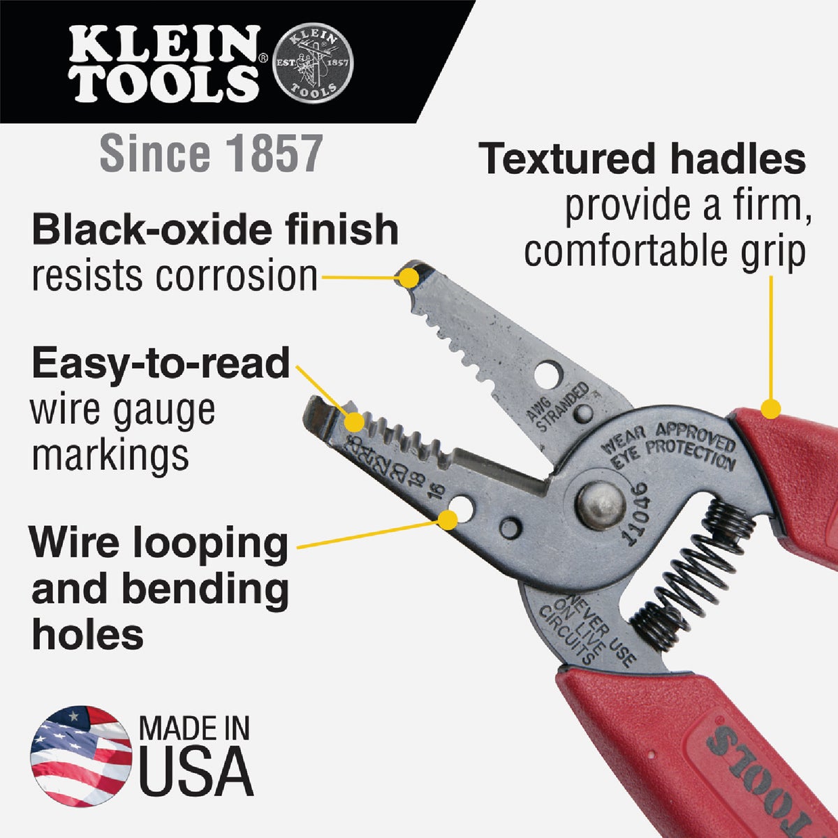Klein 6 In. 16 AWG to 26 AWG Stranded Wire Stripper Image 2