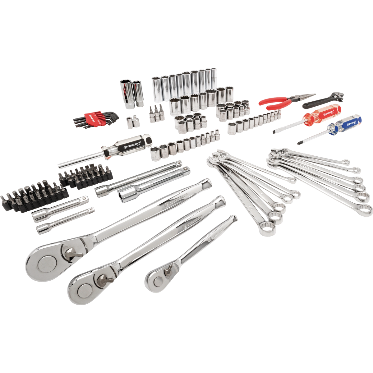 Crescent 1/4 In. and 3/8 In. Drive 6-Point SAE/Metric Professional Tool Set (150-Piece)