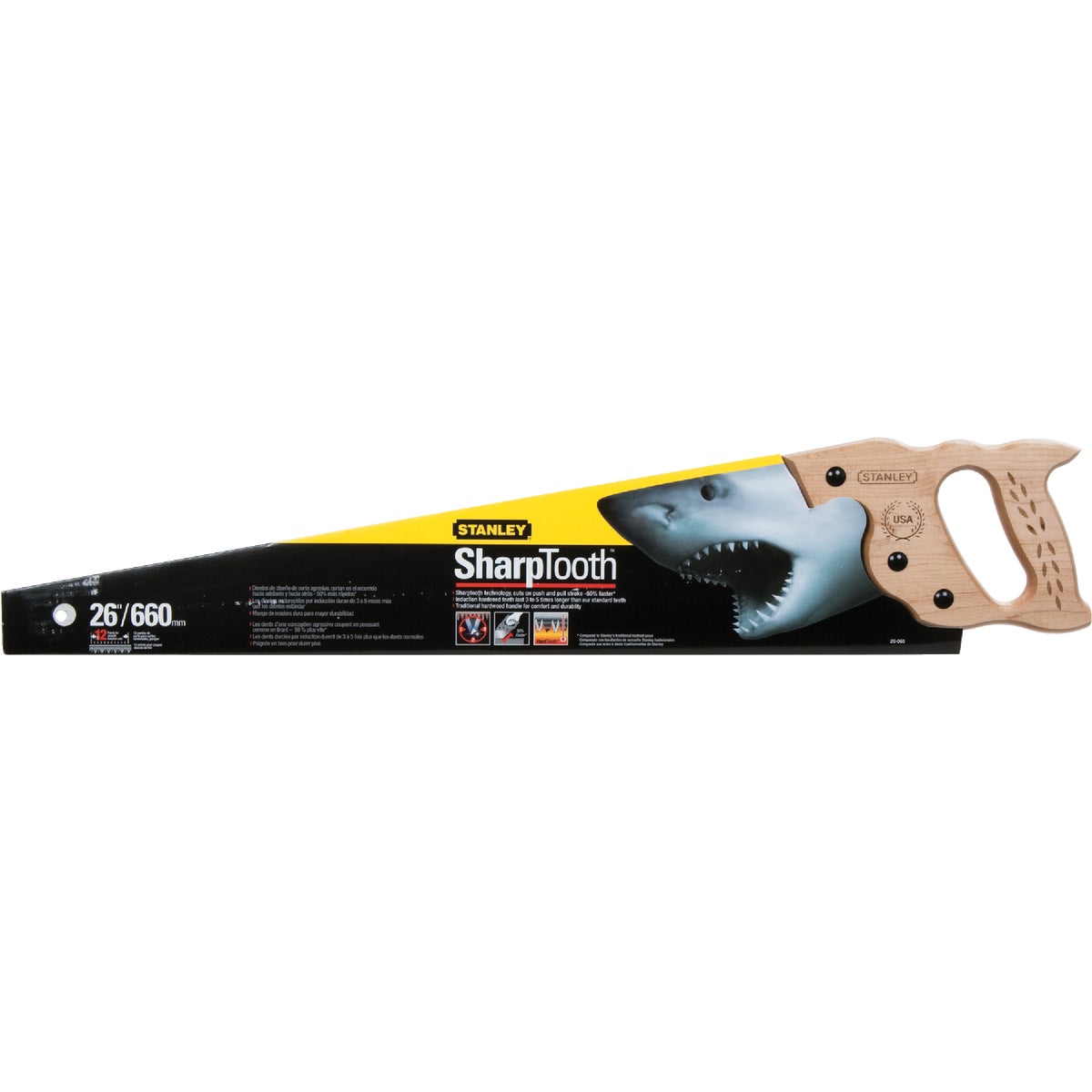 Stanley 26 In. L. Blade 12 PPI Hardwood Handle Hand Saw Image 2