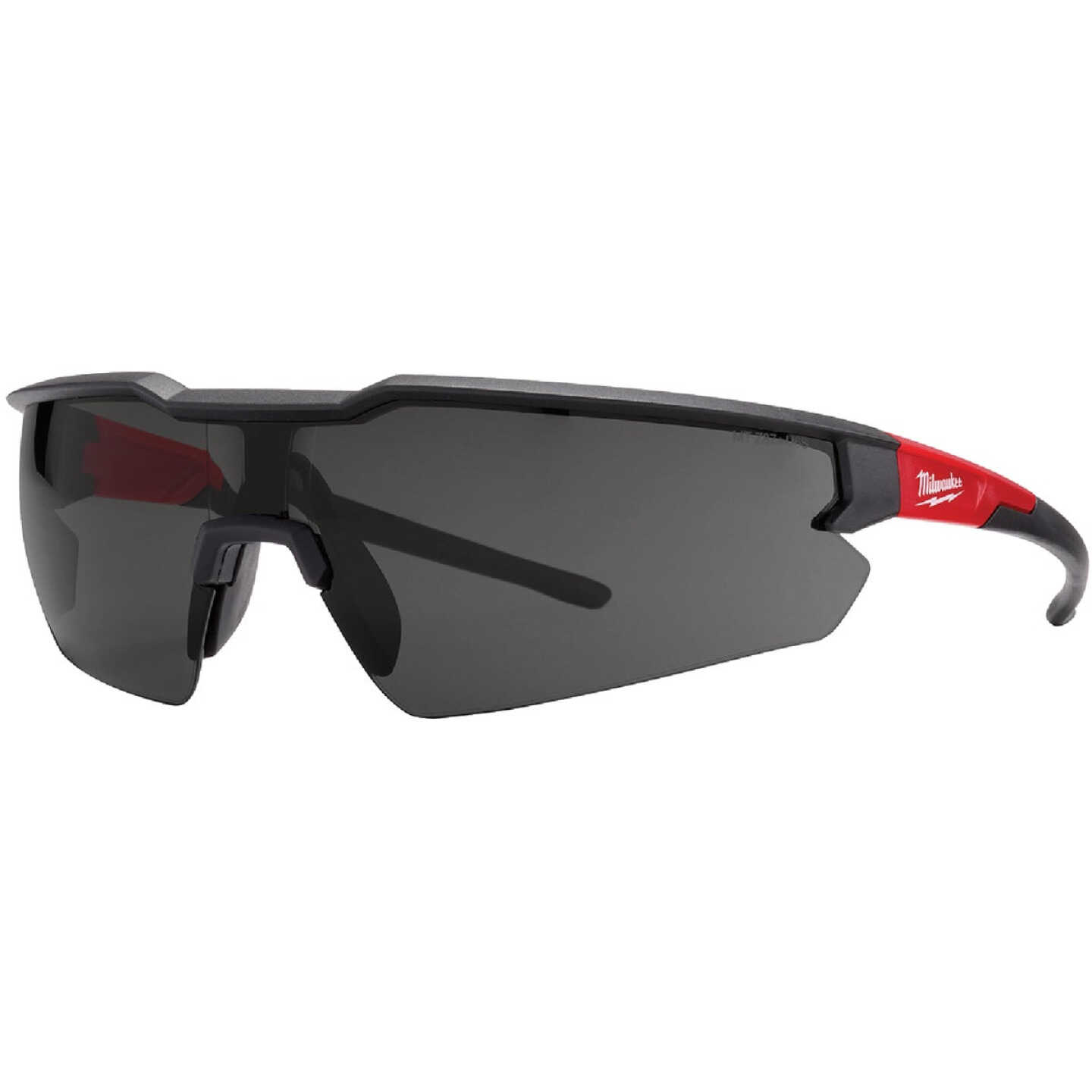 Milwaukee Red & Black Frame Safety Glasses with Tinted Fog-Free Lenses Image 1