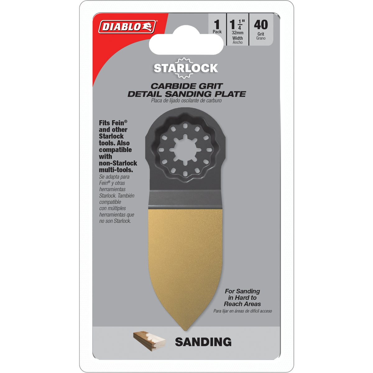 Diablo 40-Grit 1-1/4 In. Starlock Carbide Oscillating Detail Sanding Finger Plate Image 2