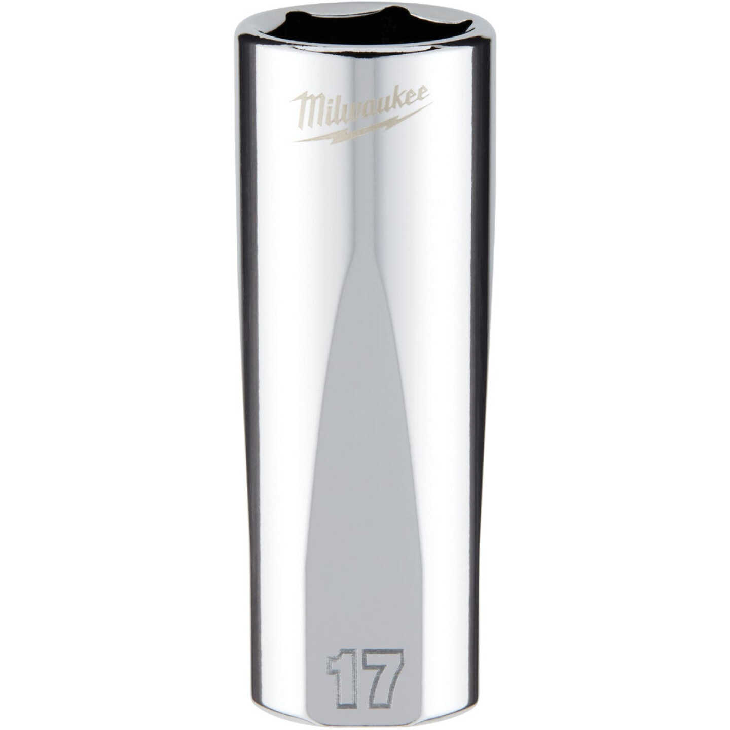 Milwaukee 3/8 In. Drive 17 mm 6-Point Deep Metric Socket with FOUR FLAT Sides Image 1