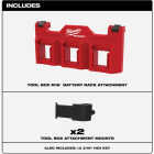 Milwaukee PACKOUT Tool Box M18 Battery Rack Attachment Image 2