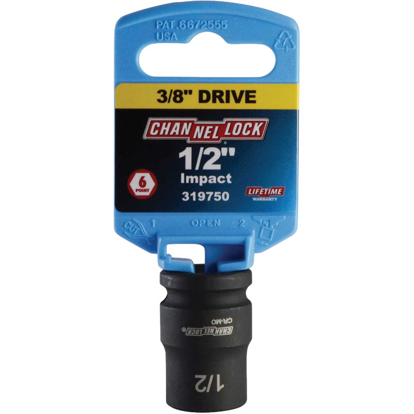 Channellock 3/8 In. Drive 1/2 In. 6-Point Shallow Standard Impact Socket Image 2