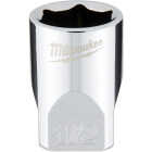 Milwaukee 1/4 In. Drive 1/2 In. 6-Point Shallow Standard Socket with FOUR FLAT Sides Image 1