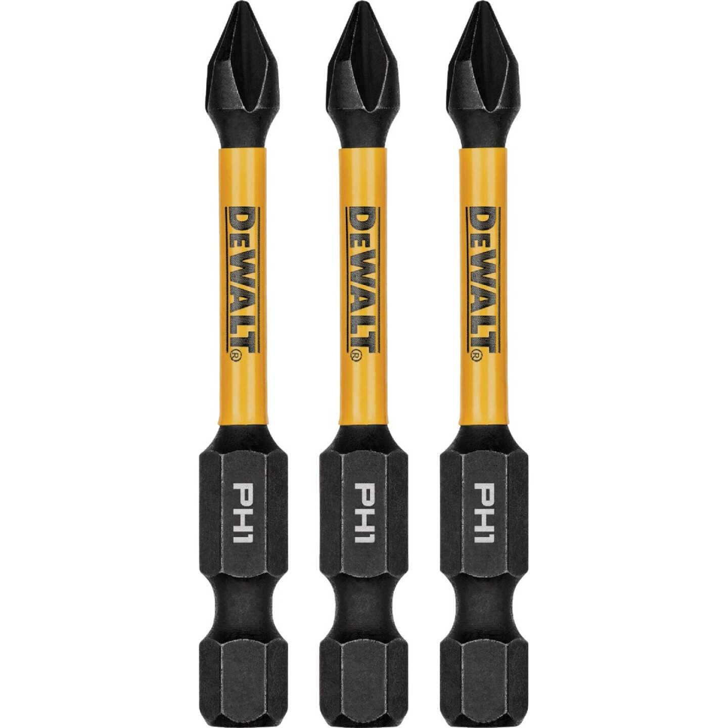 DEWALT FlexTorq 2 In. #1 Phillips Impact Screwdriver Bit (3-Pack) Image 1