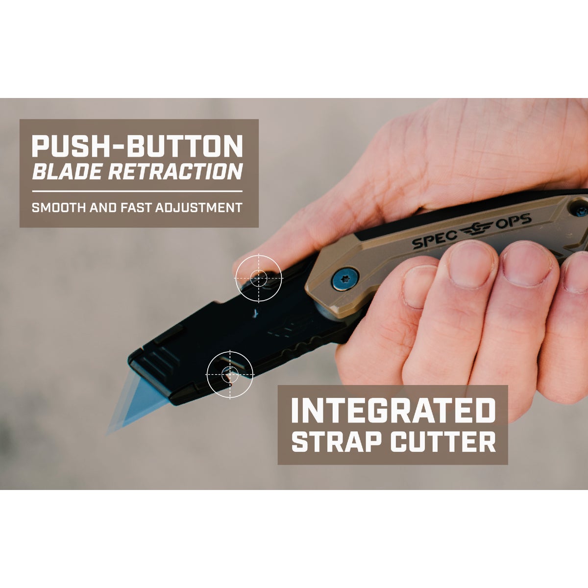 Spec Ops Retractable-Blade Folding Utility Knife with (3) Blades Image 5