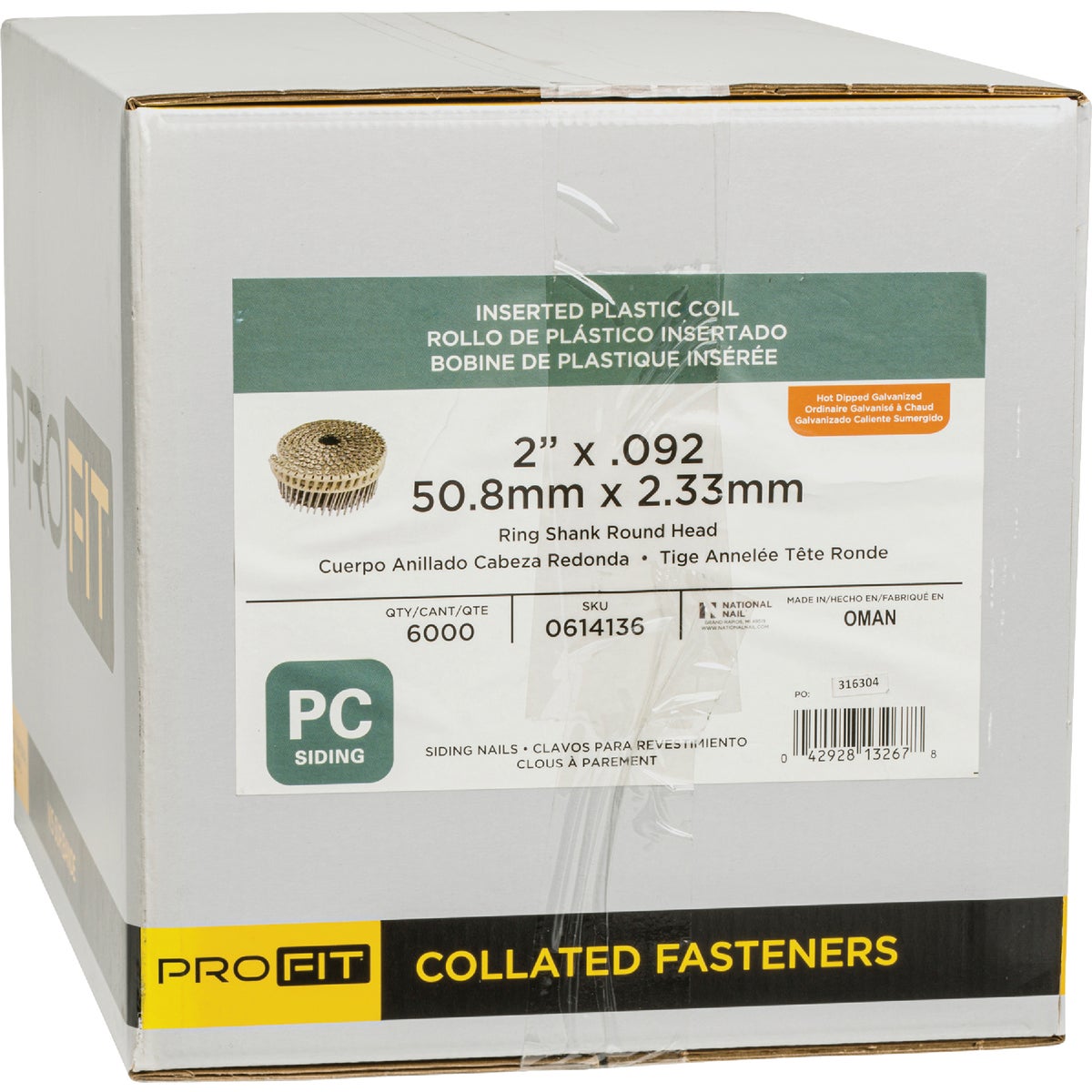 Pro-Fit 2 In. x .092 In. 15 Degree Plastic Strip Hot Dipped Galvanized Coil Siding Nail (6000 Ct.) Image 2