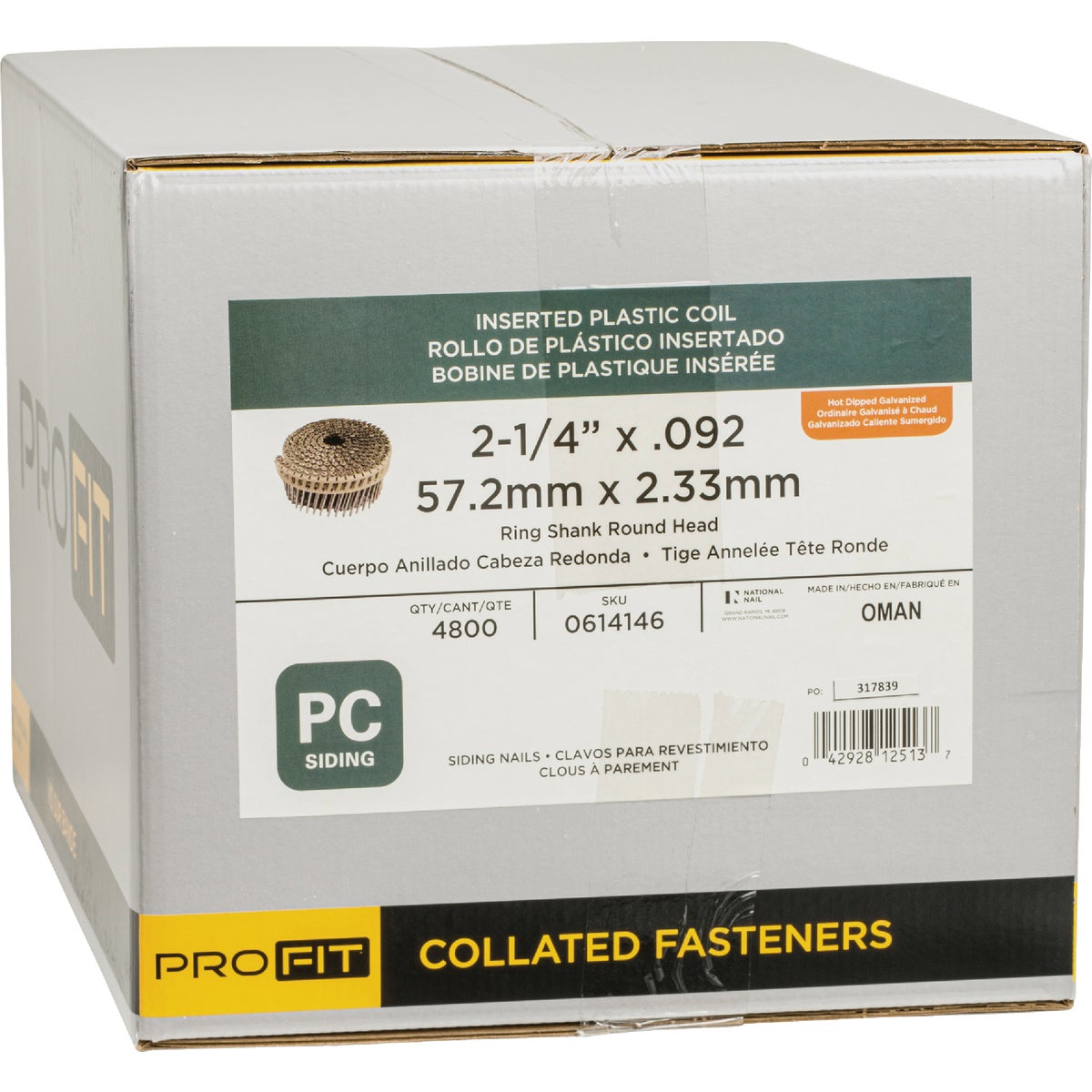 Pro-Fit 2-1/4 In. x .092 In. 15 Degree Plastic Strip Hot Dipped Galvanized Coil Siding Nail (4800 Ct.) Image 2