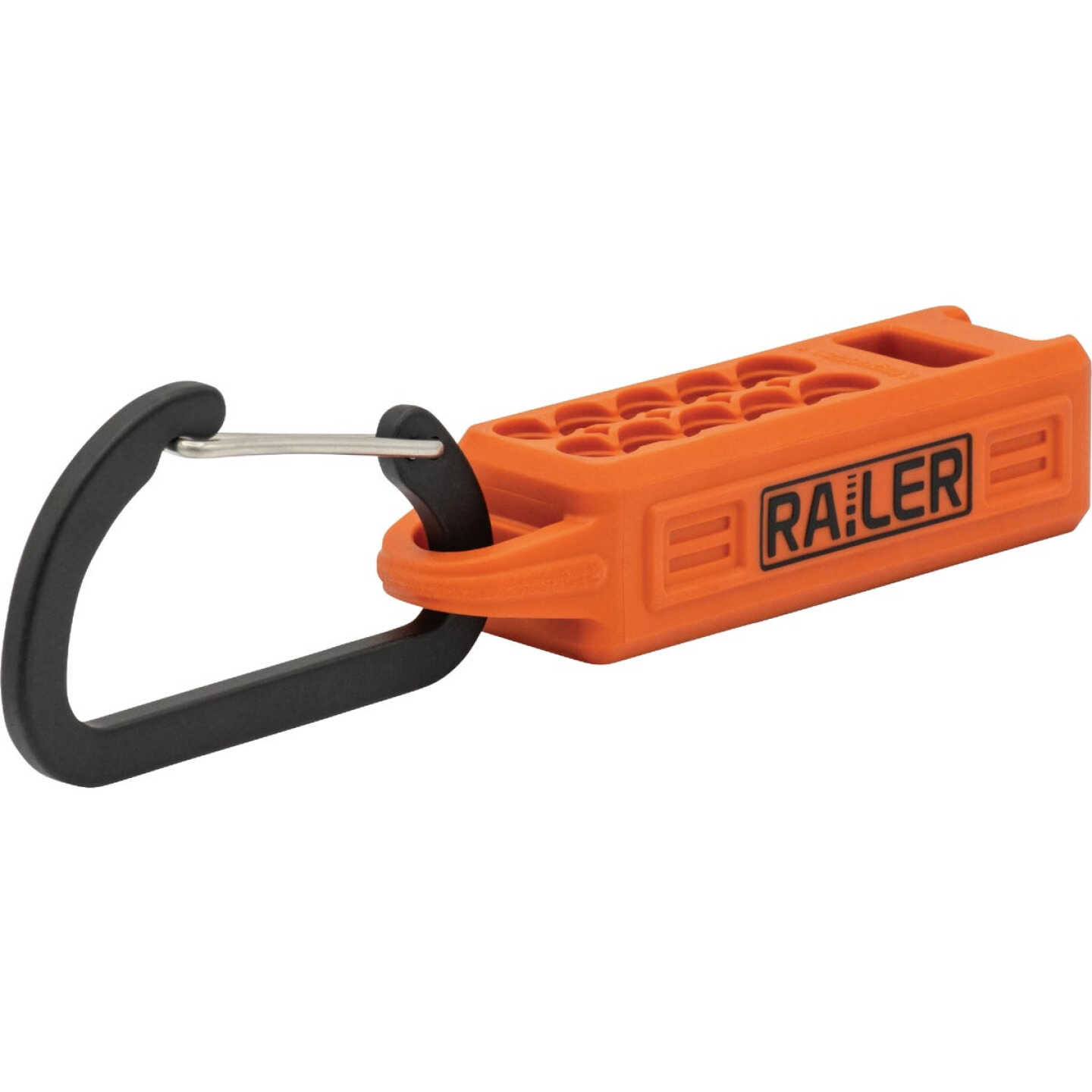 Railer 10-Hole Magnetizer Bitrail Orange Bit Holder with Carabiner Image 1
