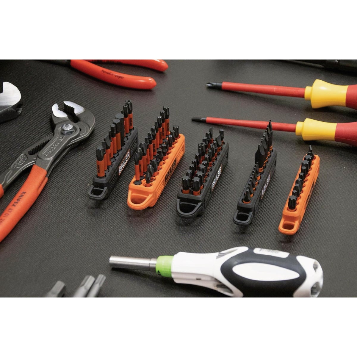Railer 10-Hole Magnetizer Bitrail Orange Bit Holder with Carabiner Image 4