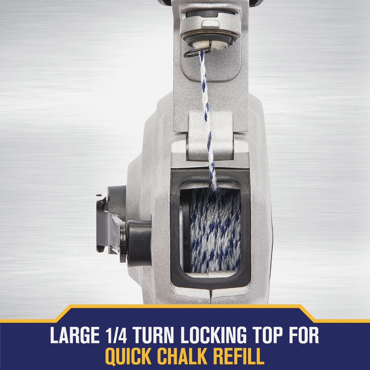 Irwin STRAIT-LINE Mach6 100 Ft. Chalk Line Reel and Chalk, Blue Image 4