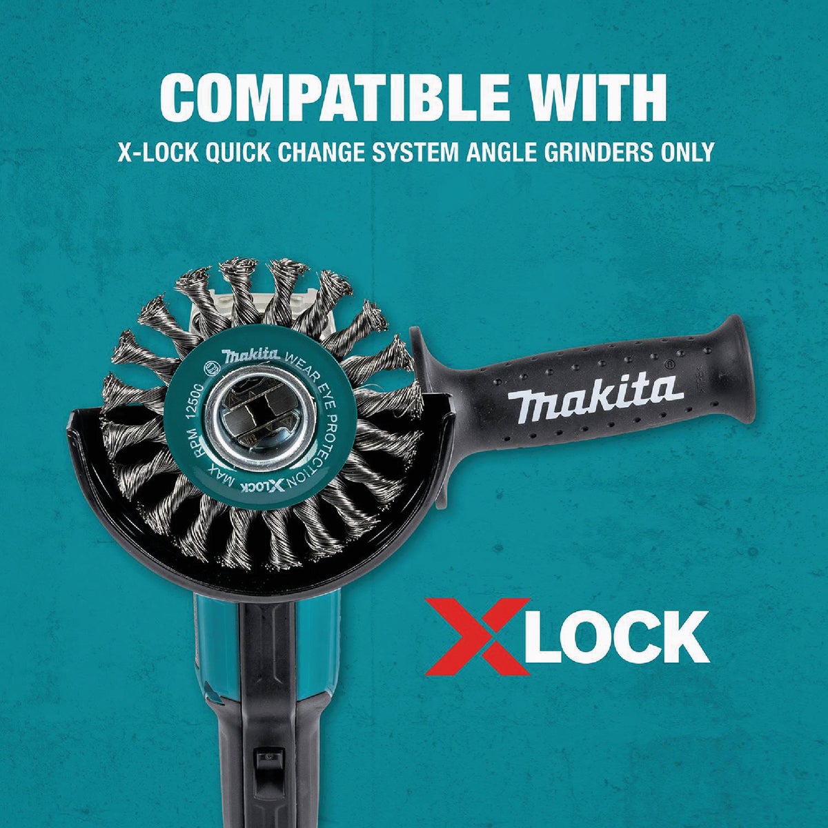 Makita X-LOCK 4-1/2 In. Full Cable Knotted Stainless Steel Angle Grinder Wire Wheel Image 6
