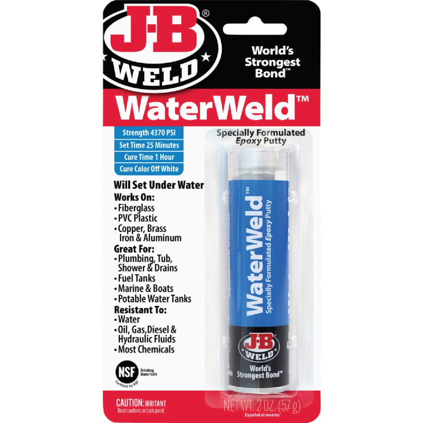 J-B Weld 2 Oz. WaterWeld Epoxy Putty Image 1