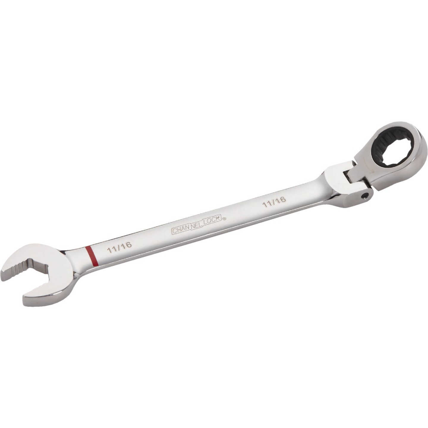 Channellock Standard 11/16 In. 12-Point Ratcheting Flex-Head Wrench Image 1