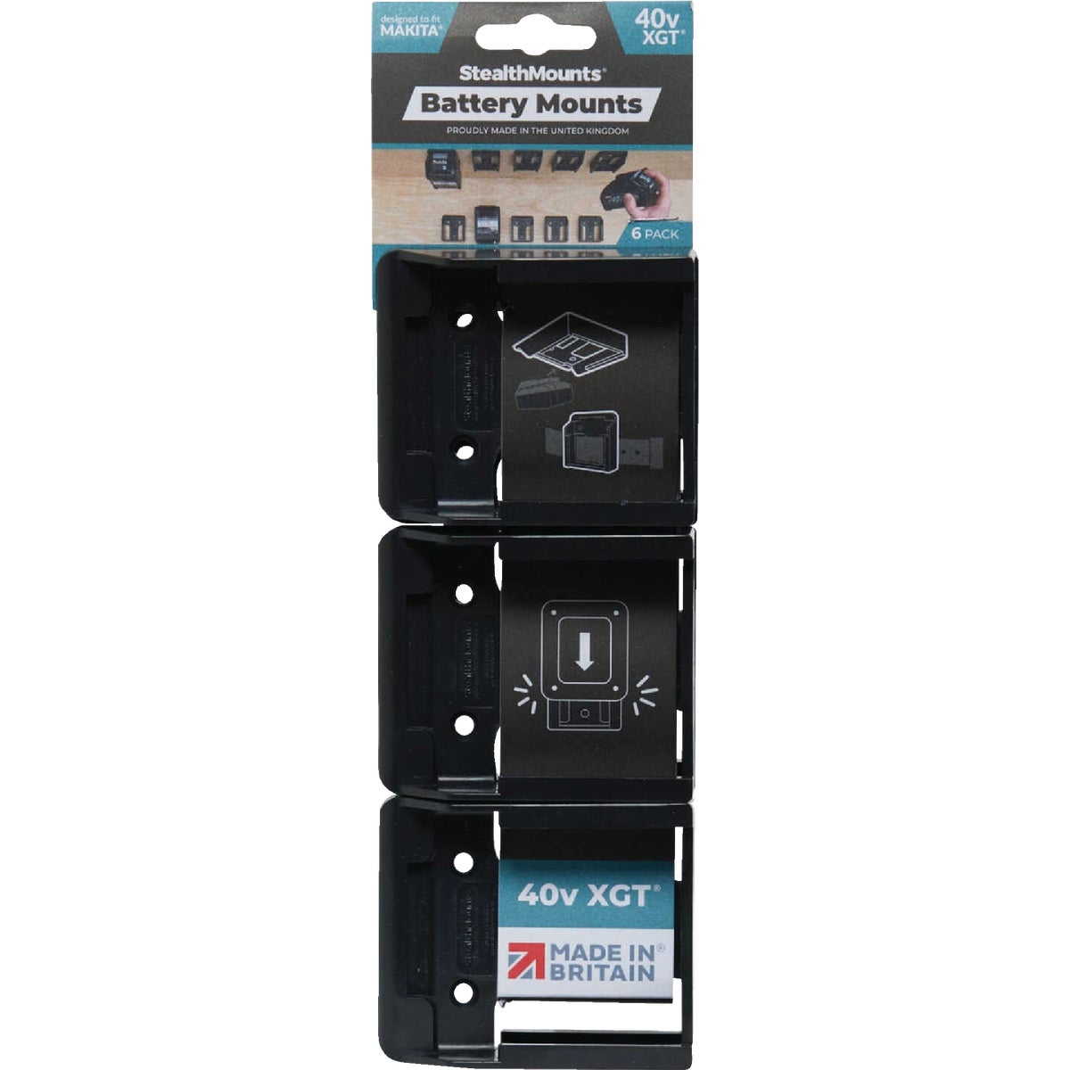 StealthMounts Battery Mounts for Makita 40V XGT (6-Pack) Image 3