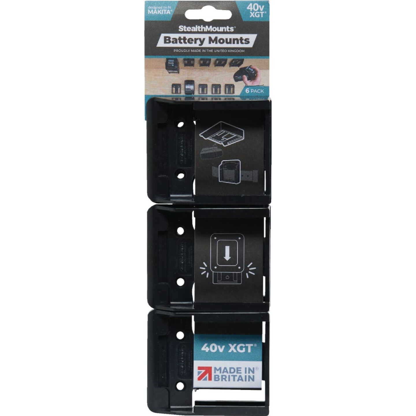 StealthMounts Battery Mounts for Makita 40V XGT (6-Pack) Image 3