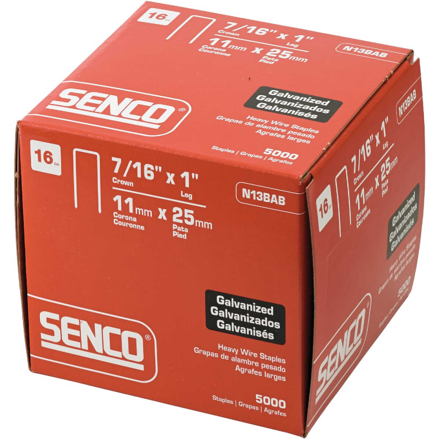 Senco 16-Gauge Galvanized Heavy Wire Decking Staples, 7/16 In. x 1 In. (5000 Ct.) Image 2