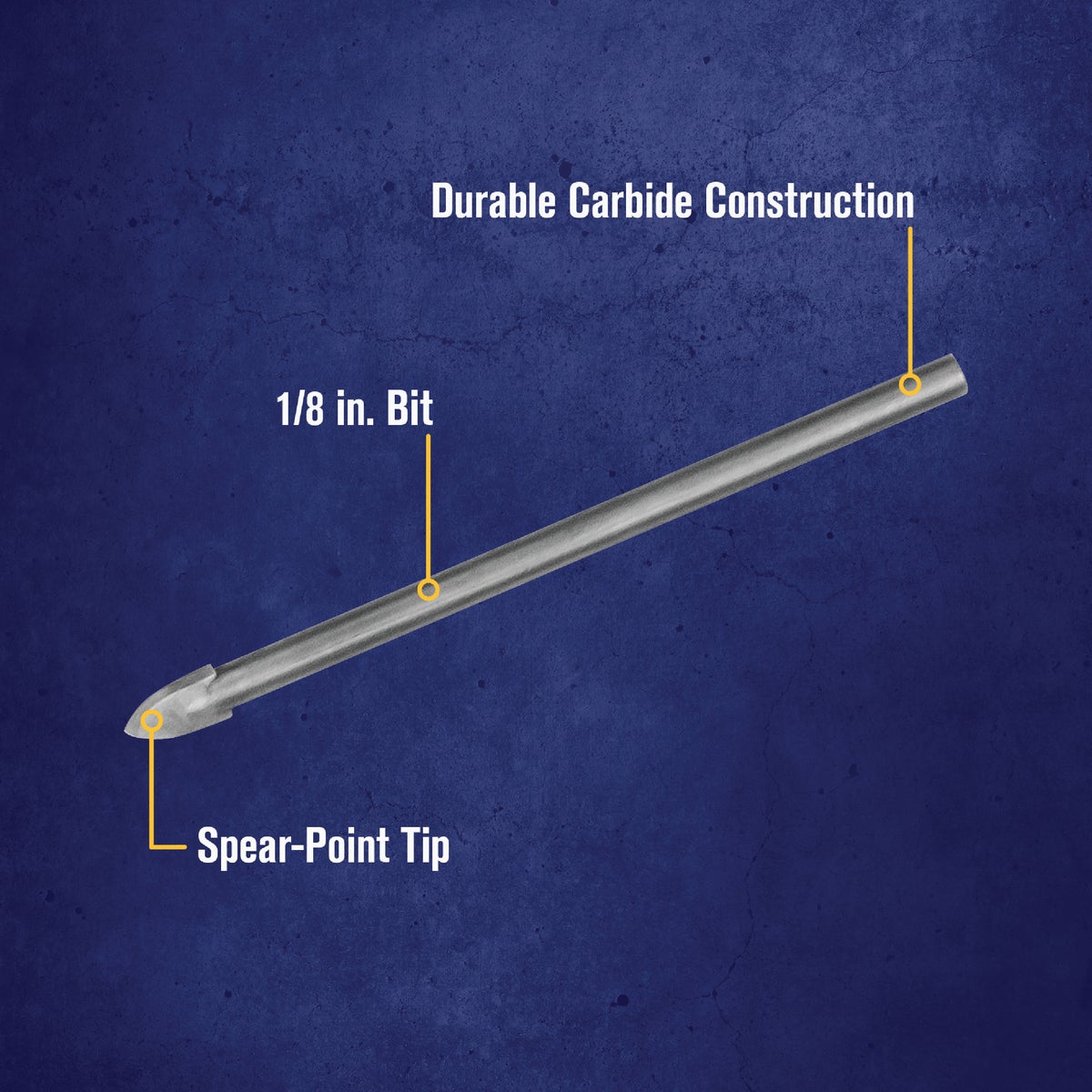 Irwin 1/8 In. x 6-1/4 In. Carbide Glass & Tile Drill Bit Image 2