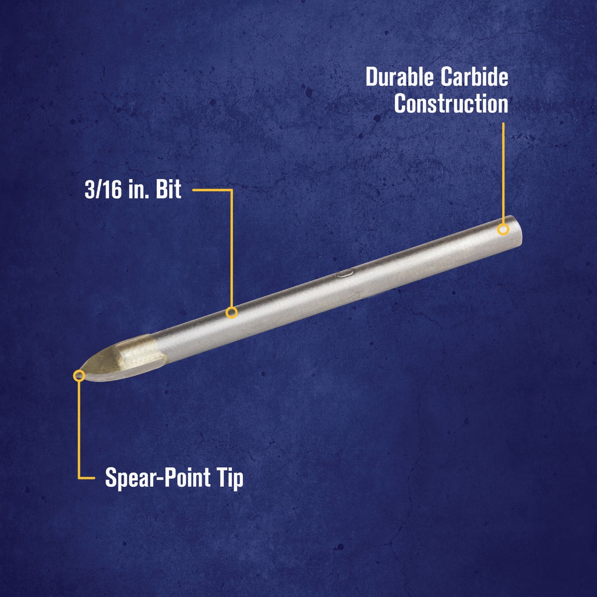 Irwin 3/16 In. x 6-1/4 In. Carbide Glass & Tile Drill Bit Image 2