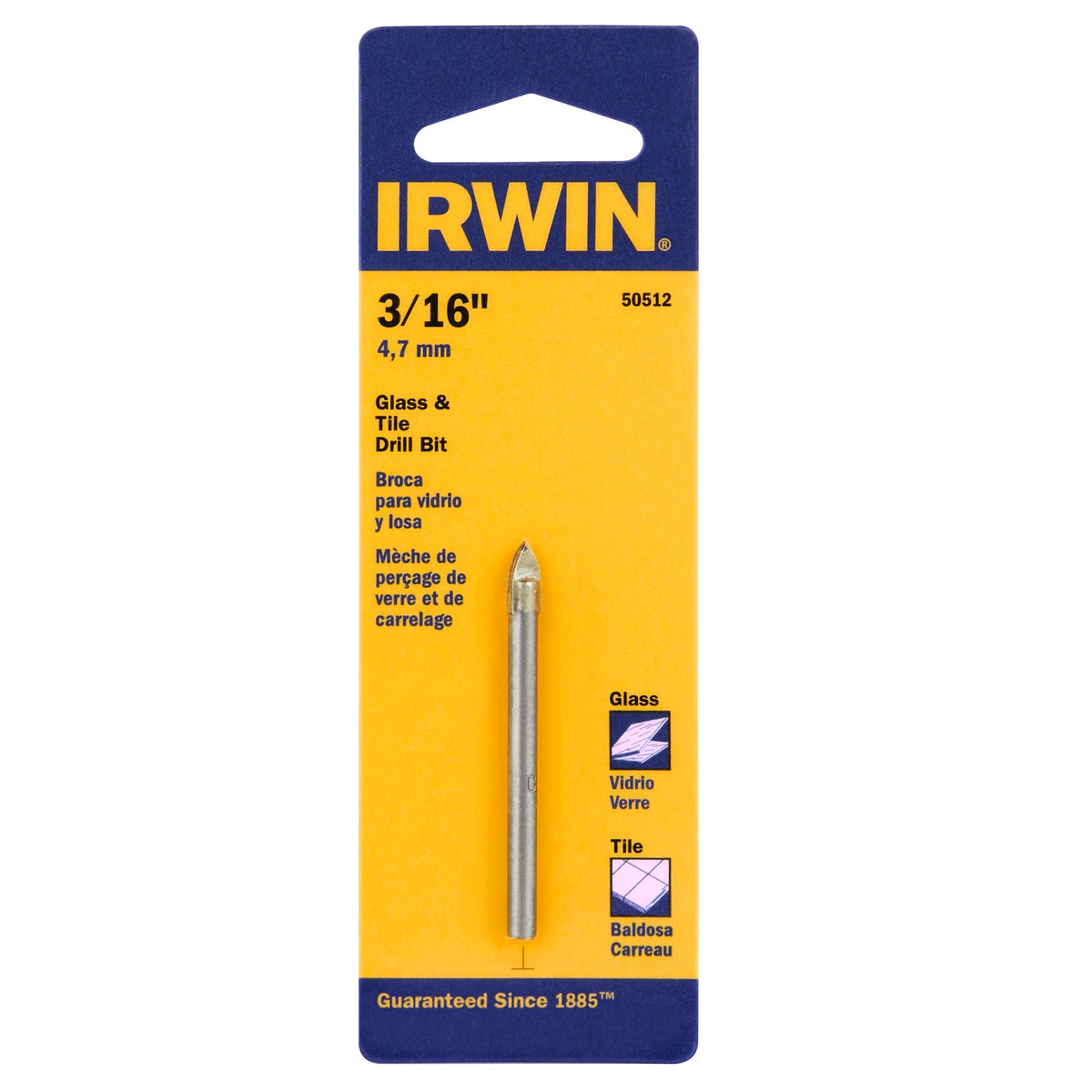 Irwin 3/16 In. x 6-1/4 In. Carbide Glass & Tile Drill Bit Image 5