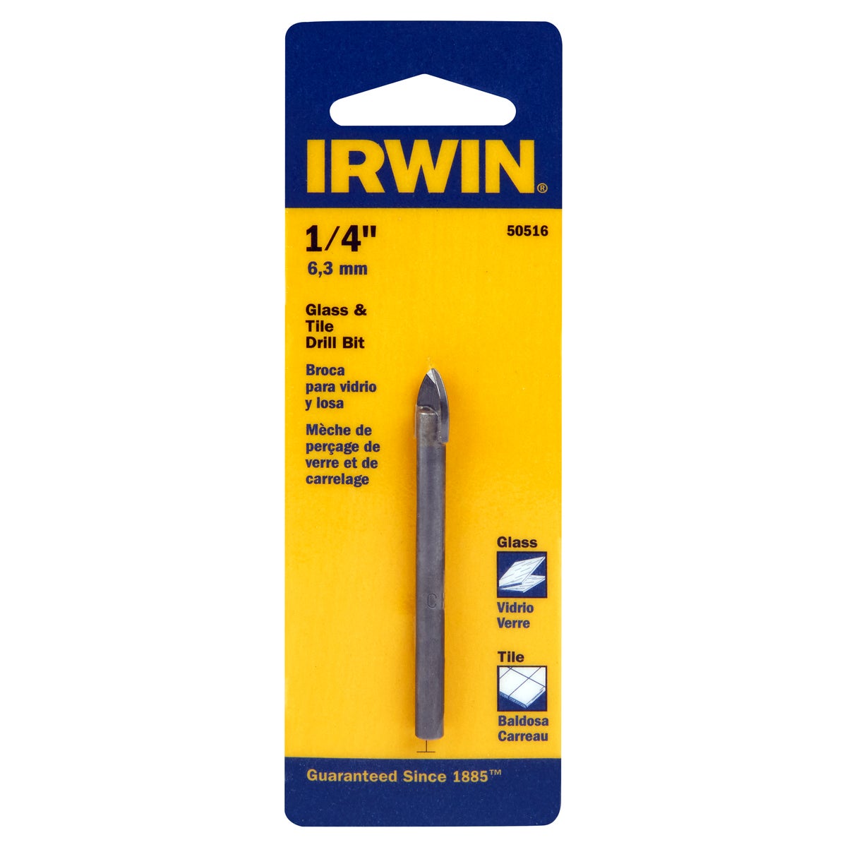 Irwin 1/4 In. x 6-1/4 In. Carbide Glass & Tile Drill Bit Image 5