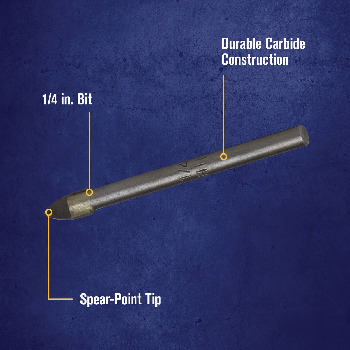 Irwin 1/4 In. x 6-1/4 In. Carbide Glass & Tile Drill Bit Image 2