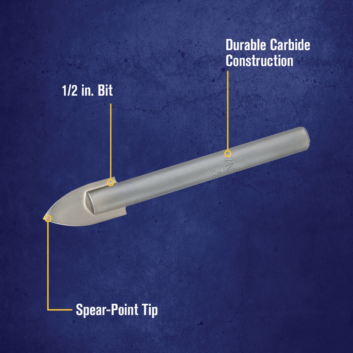 Irwin 1/2 In. x 6-1/4 In. Carbide Glass & Tile Drill Bit Image 2
