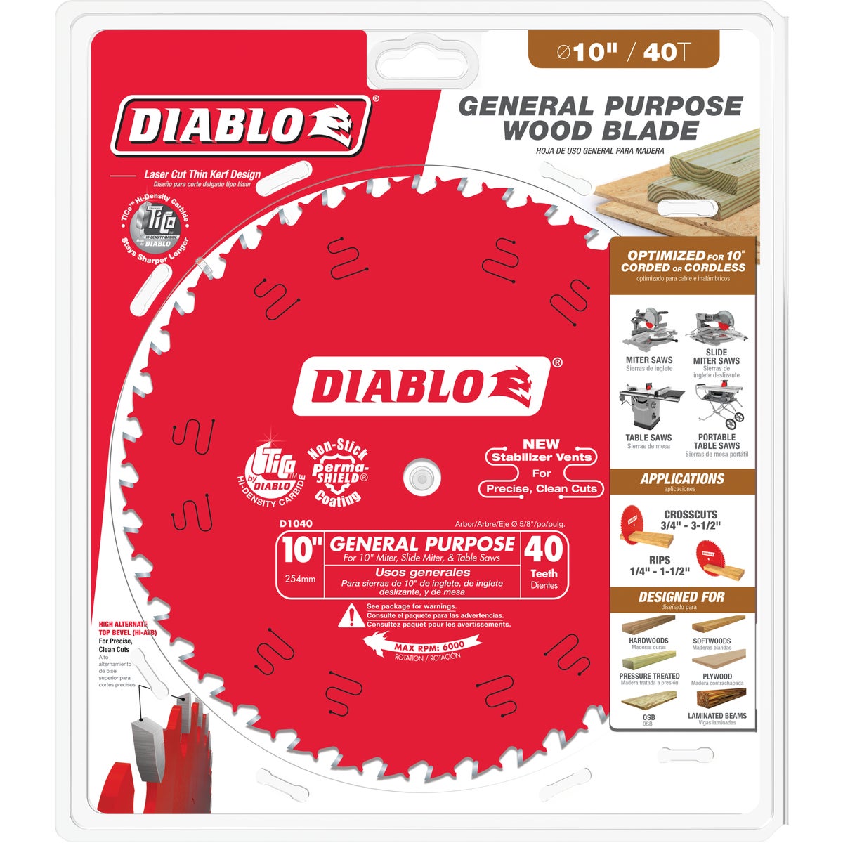 Diablo 10 In. 40-Tooth General Purpose Circular Saw Blade Image 2