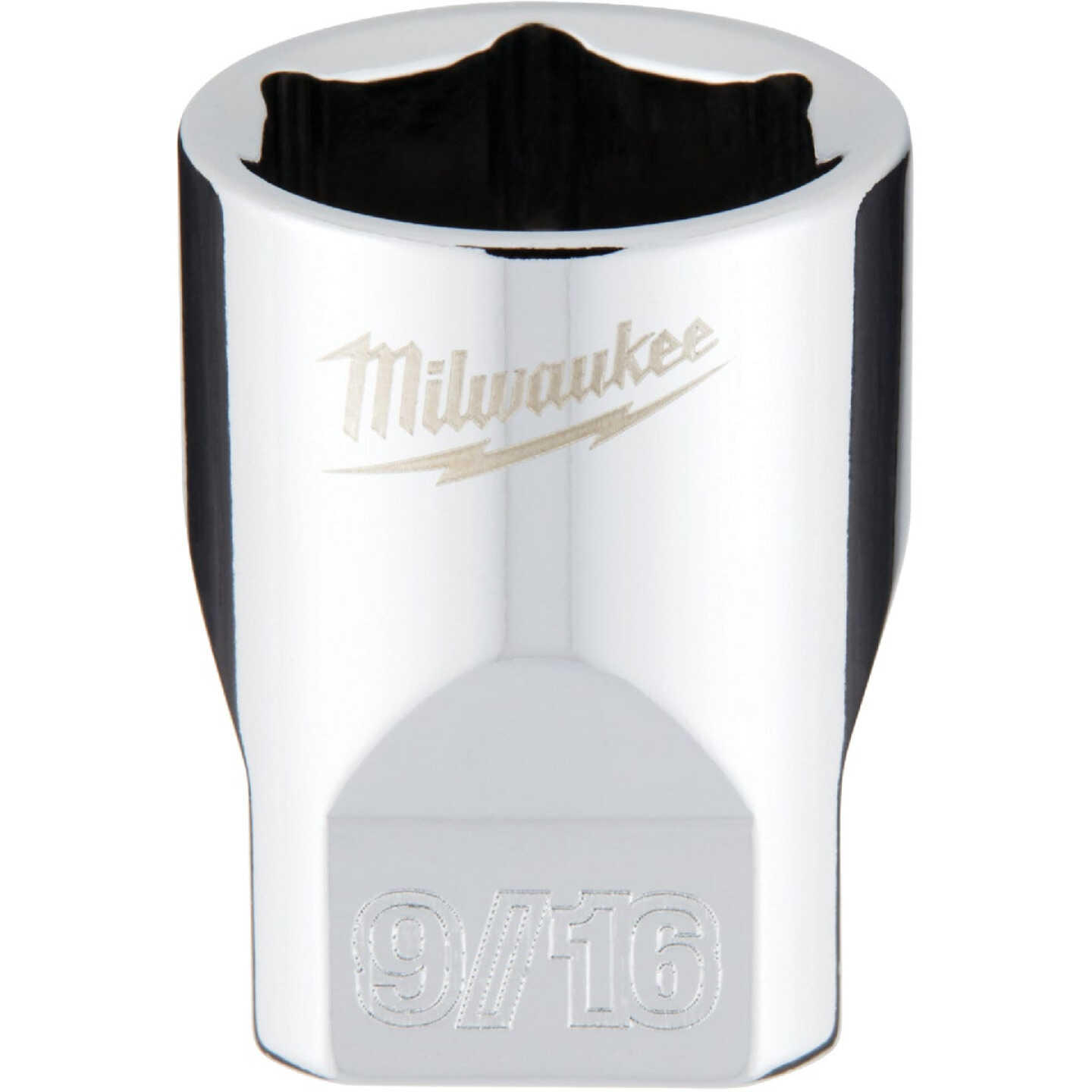 Milwaukee 1/4 In. Drive 9/16 In. 6-Point Shallow Standard Socket with FOUR FLAT Sides Image 1