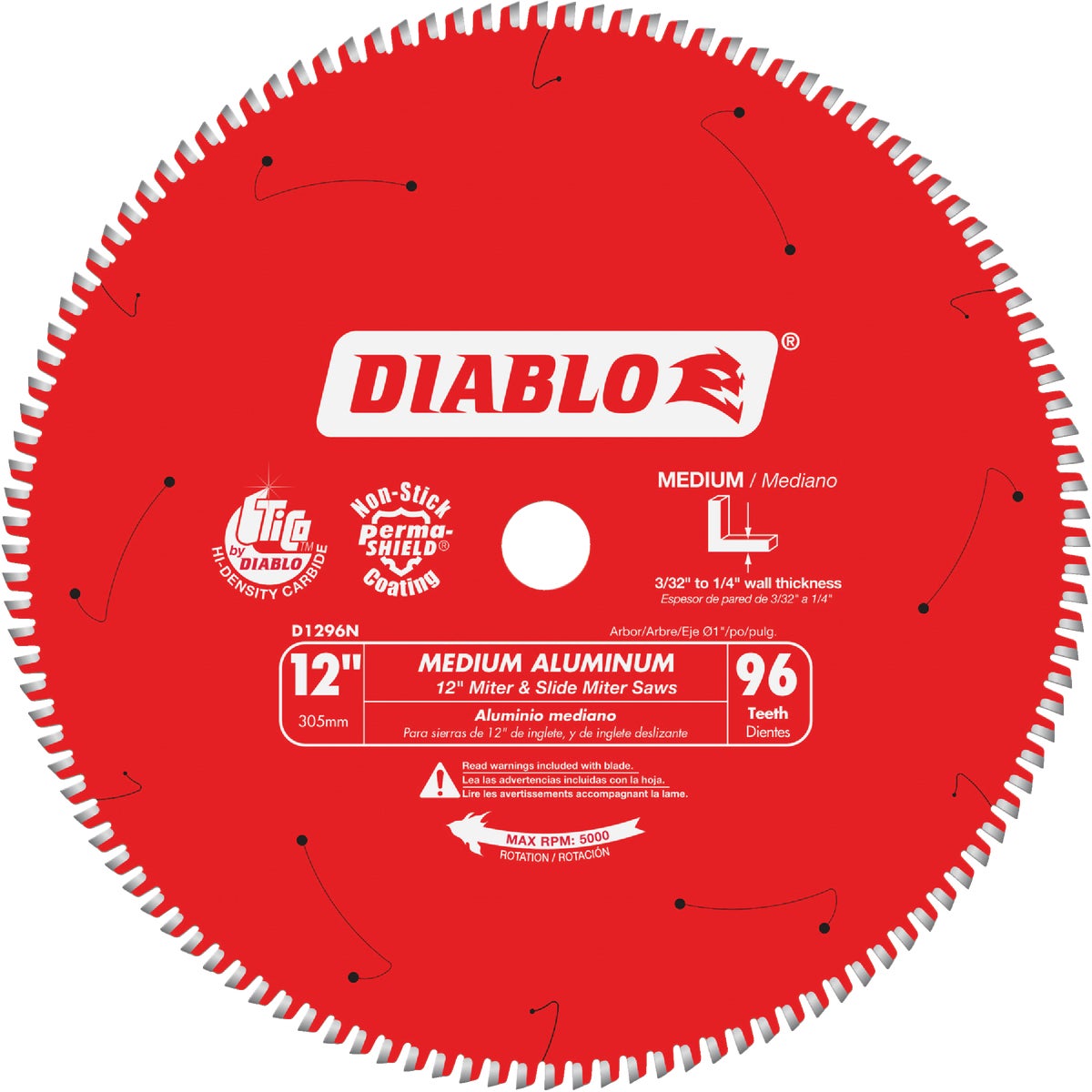 Diablo 12 In. 96-Tooth Aluminum Circular Saw Blade