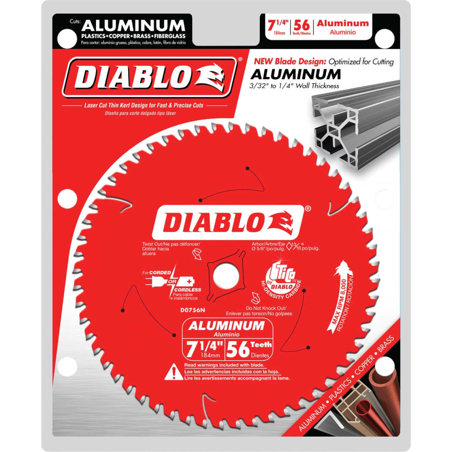 Diablo 7-1/4 In. 56-Tooth Aluminum Circular Saw Blade Image 2