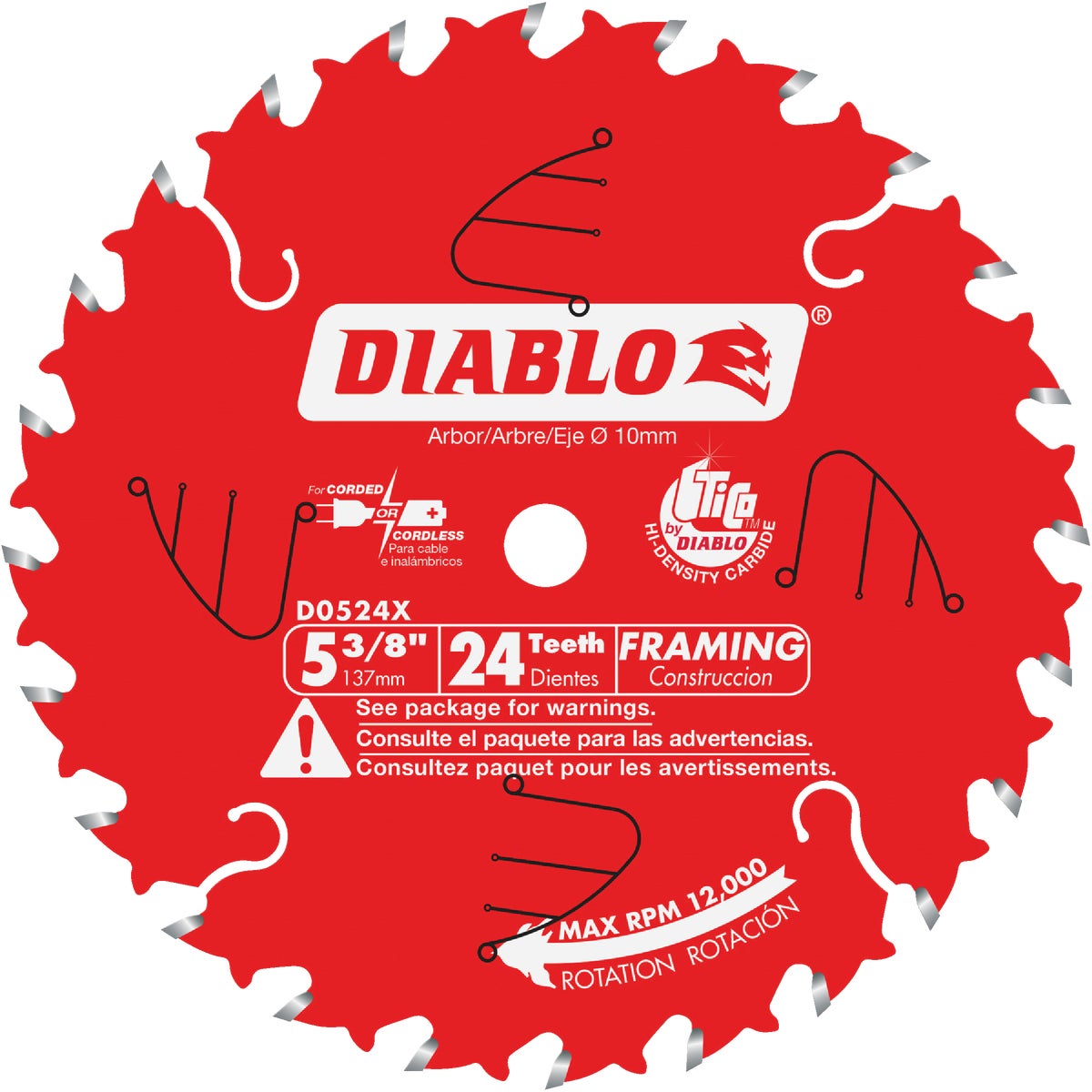 Diablo 5-3/8 In. 24-Tooth Framing Circular Saw Blade