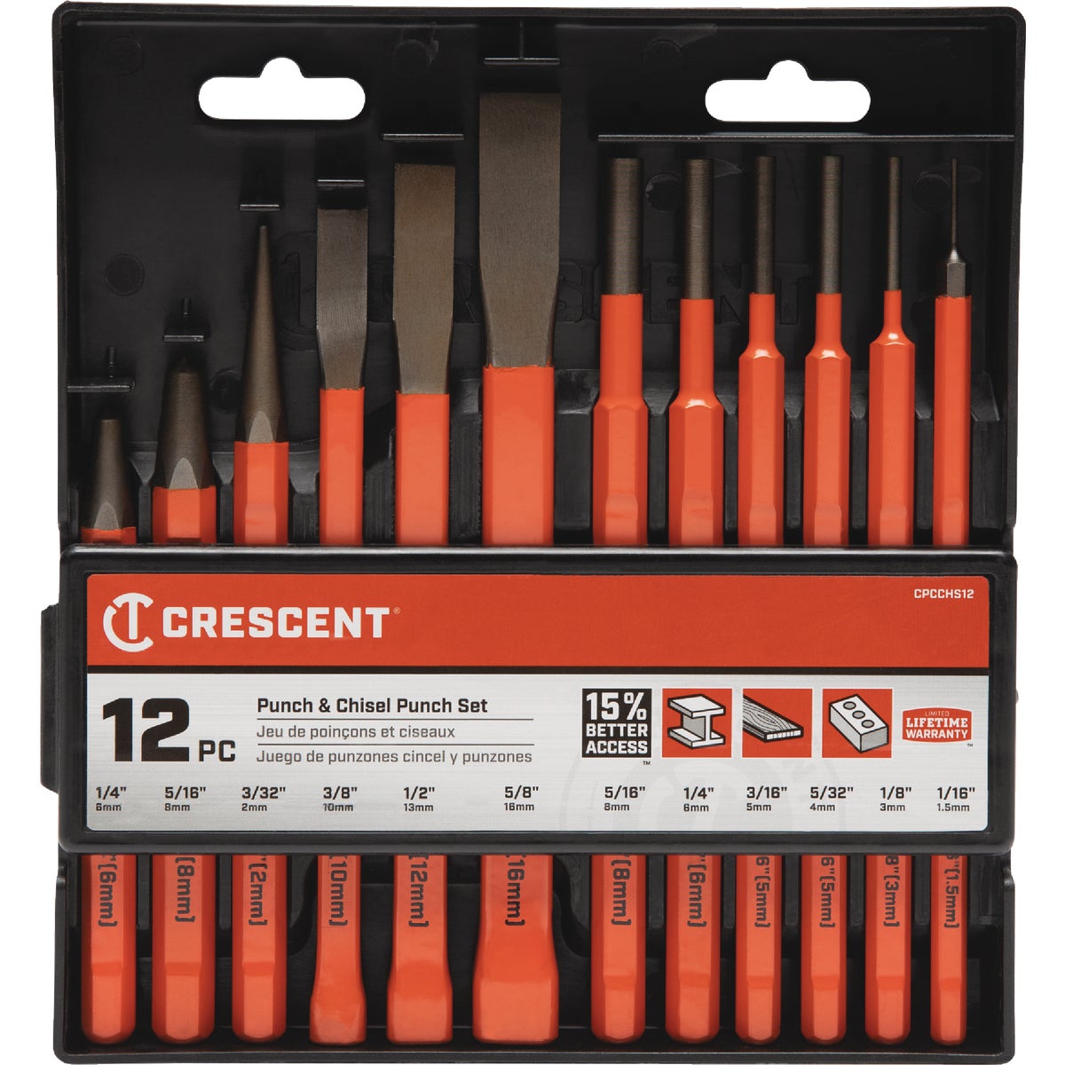 Crescent Punch & Cold Chisel Set (12-Piece)
