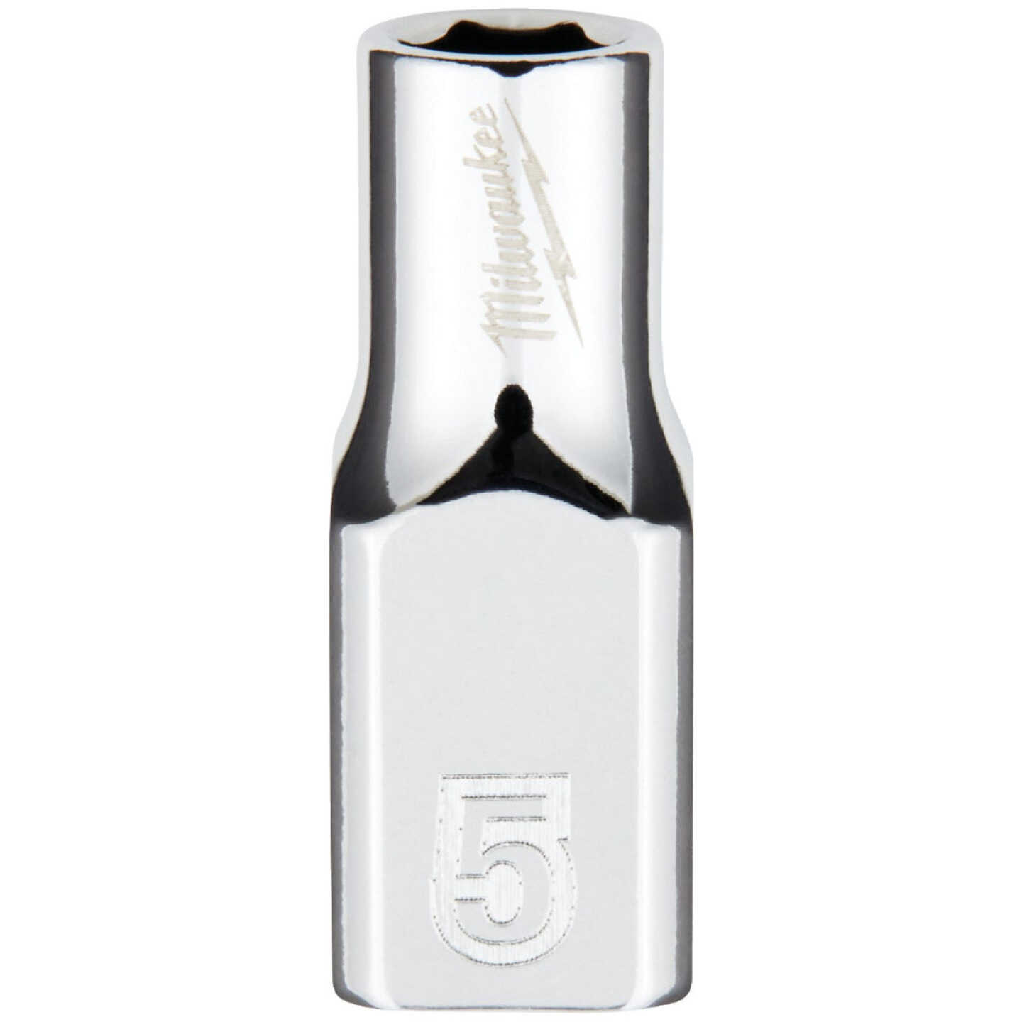 Milwaukee 1/4 In. Drive 5 mm 6-Point Shallow Metric Socket with FOUR FLAT Sides Image 1