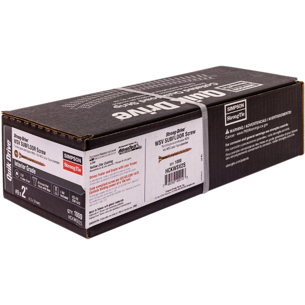 Strong-Drive WSV SUBFLOOR Screw (Collated)  #9 x 2 in. T25, Yellow Zinc (1000-Qty) Image 3