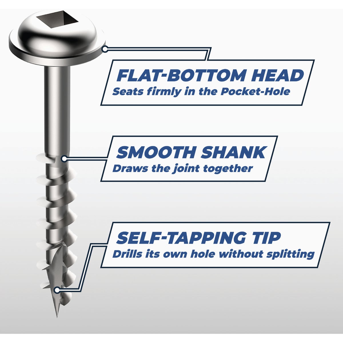Kreg #8 x 1-1/4 In. Square Coarse Thread Maxi-Loc Head Zinc Pocket-Hole Screw (1200 Ct.) Image 3