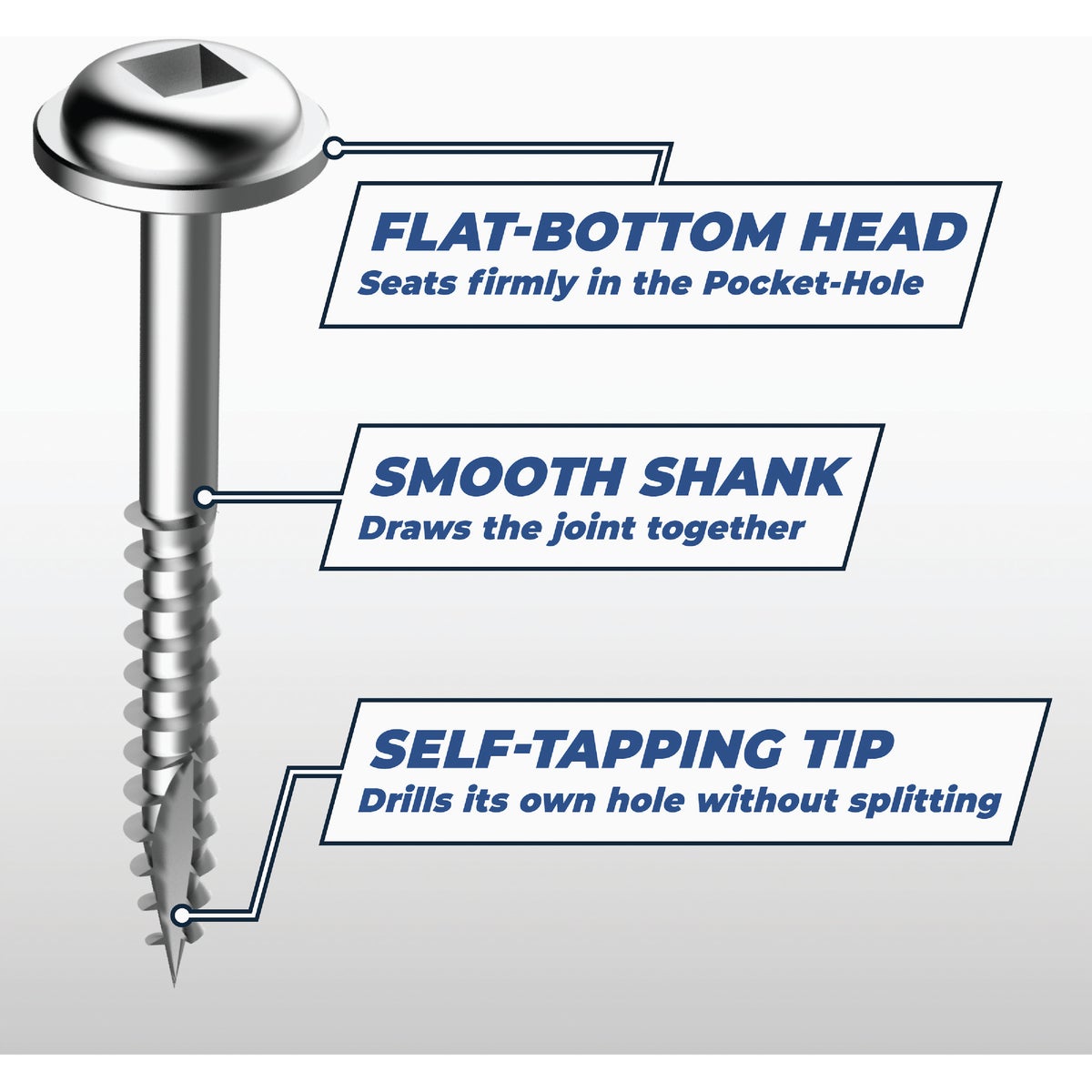 Kreg #7 x 1-1/2 In. Square Fine Thread Maxi-Loc Head Zinc Pocket-Hole Screw (100 Ct.) Image 3