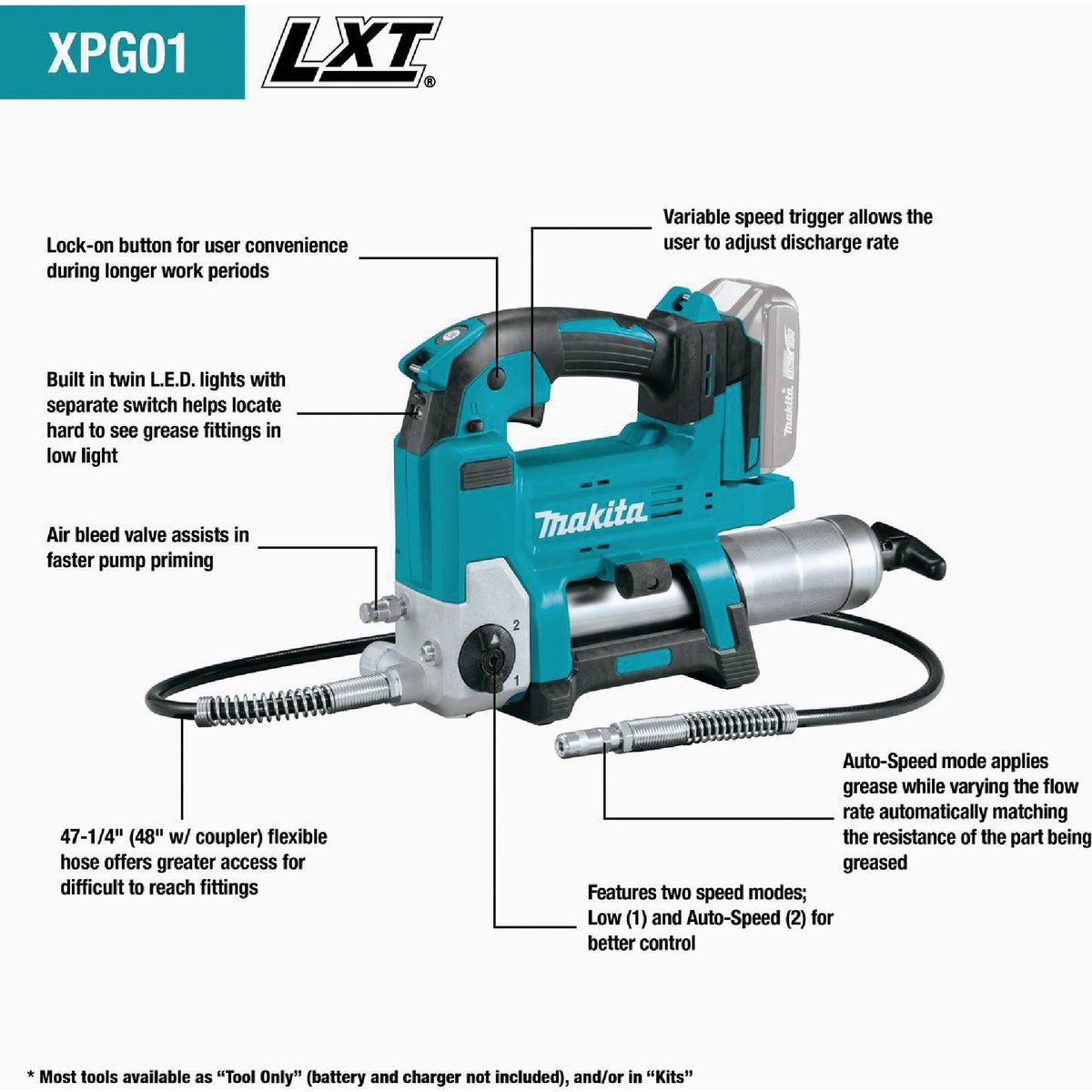 Makita 18V LXT Lithium-Ion Cordless Grease Gun Kit Image 10