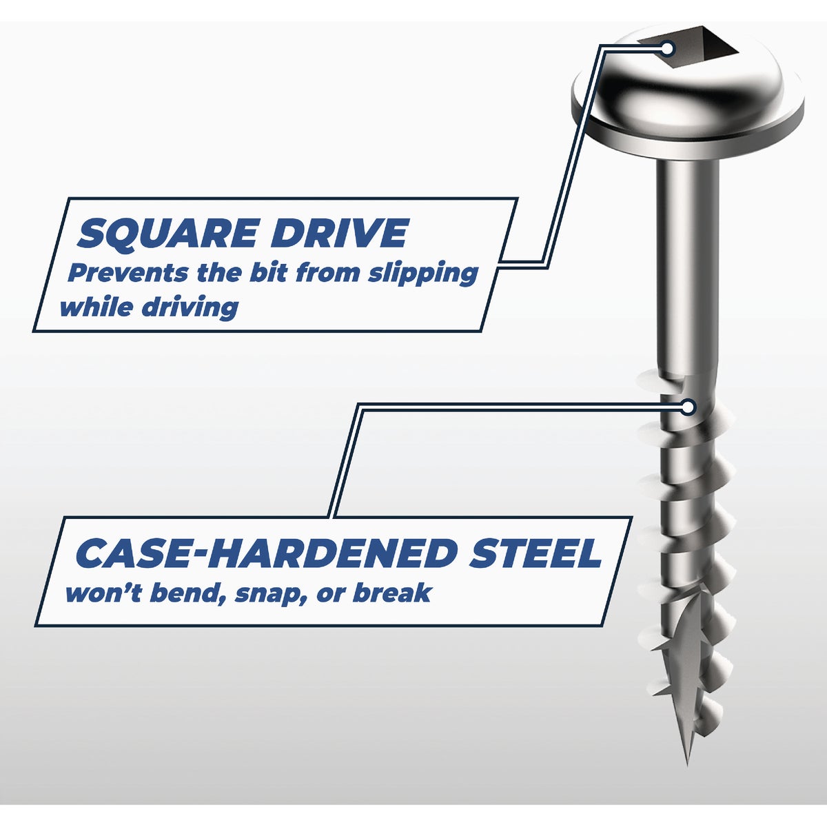 Kreg #8 x 1-1/2 In. Square Coarse Thread Maxi-Loc Head Zinc Pocket-Hole Screw (100 Ct.) Image 3