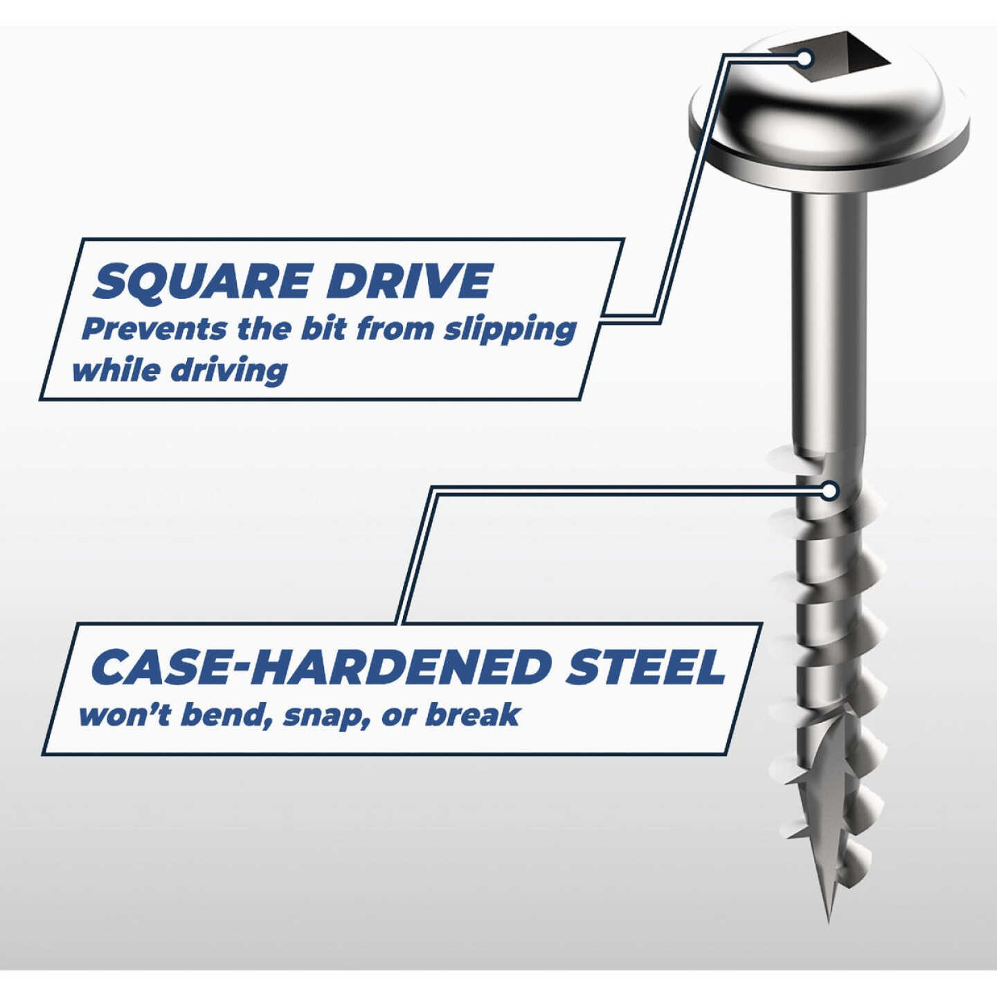 Kreg #8 x 2-1/2 In. Square Coarse Thread Maxi-Loc Head Zinc Pocket-Hole Screw (50 Ct.) Image 3