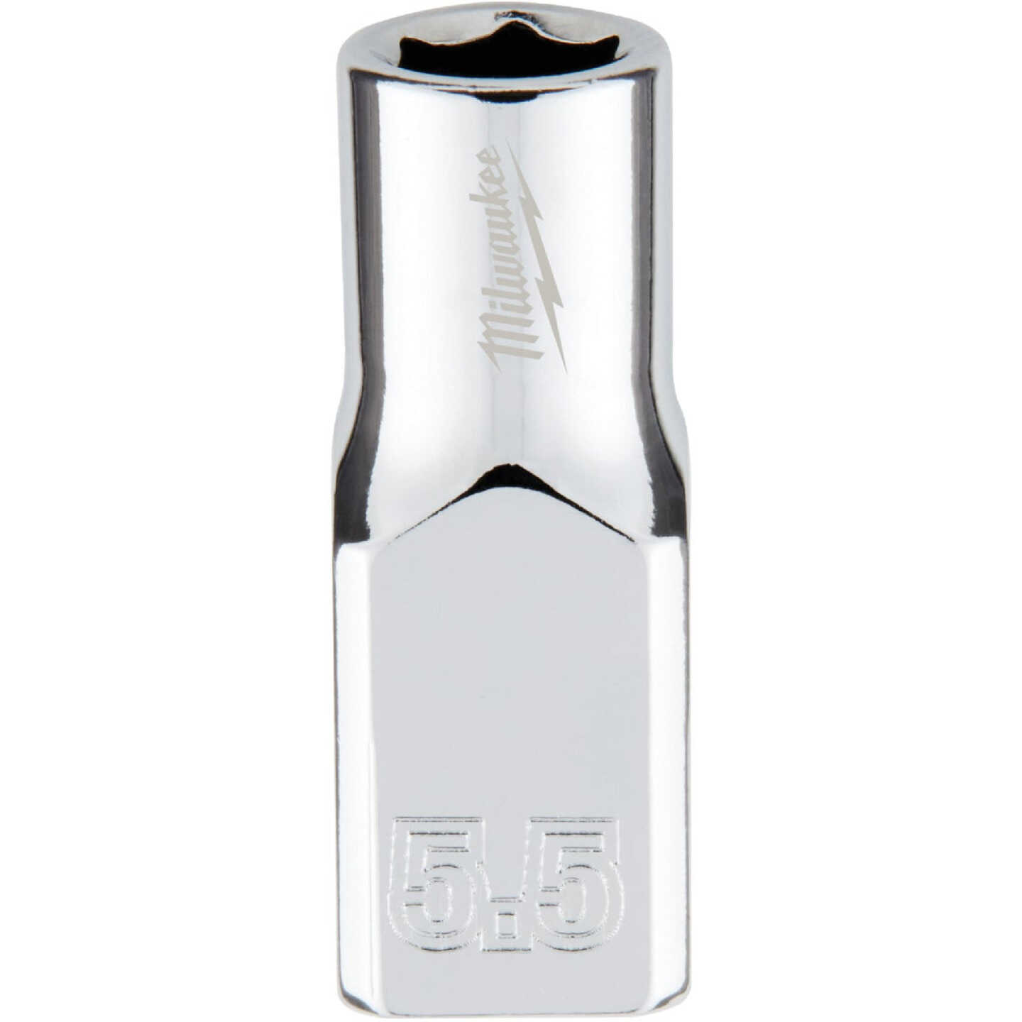 Milwaukee 1/4 In. Drive 5.5 mm 6-Point Shallow Metric Socket with FOUR FLAT Sides Image 1