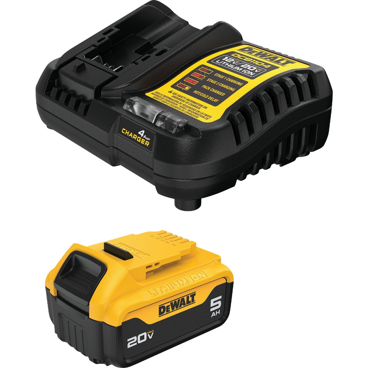 DEWALT 20V MAX Lithium-Ion 5.0 Ah Battery Pack & Charger Kit