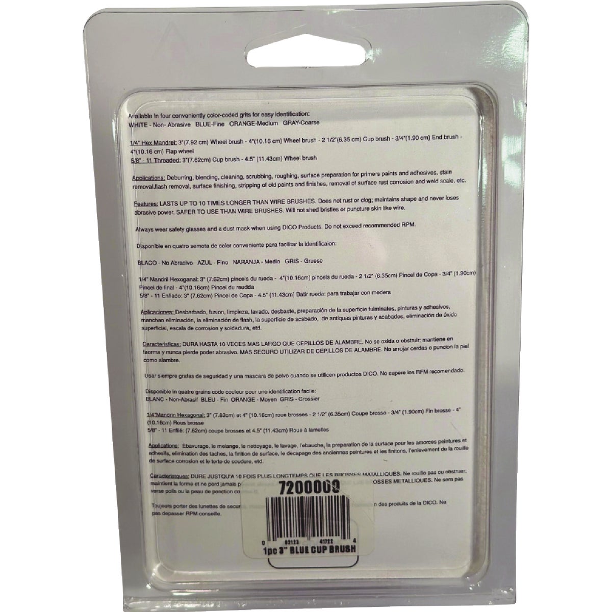 Dico Nyalox 3 In. Fine Blue Angle Grinder Cup Brush Image 4