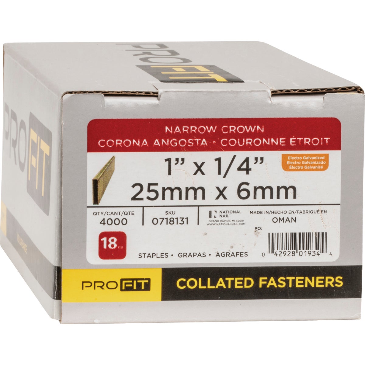 Pro-Fit 1/4 In. x 1 In. 18 Gauge Electro Galvanized L-Style Narrow Crown Staple (4000 Ct.) Image 2