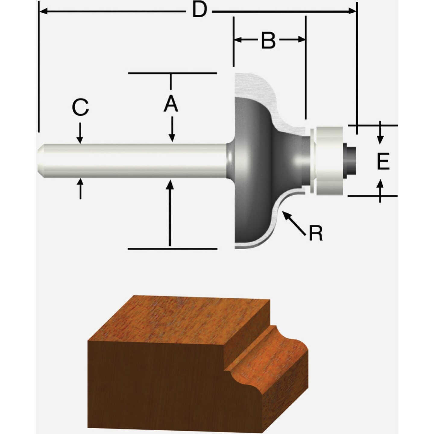 Vermont American Ogee Carbide Tip 3/16 In. Ogee Bit Image 1