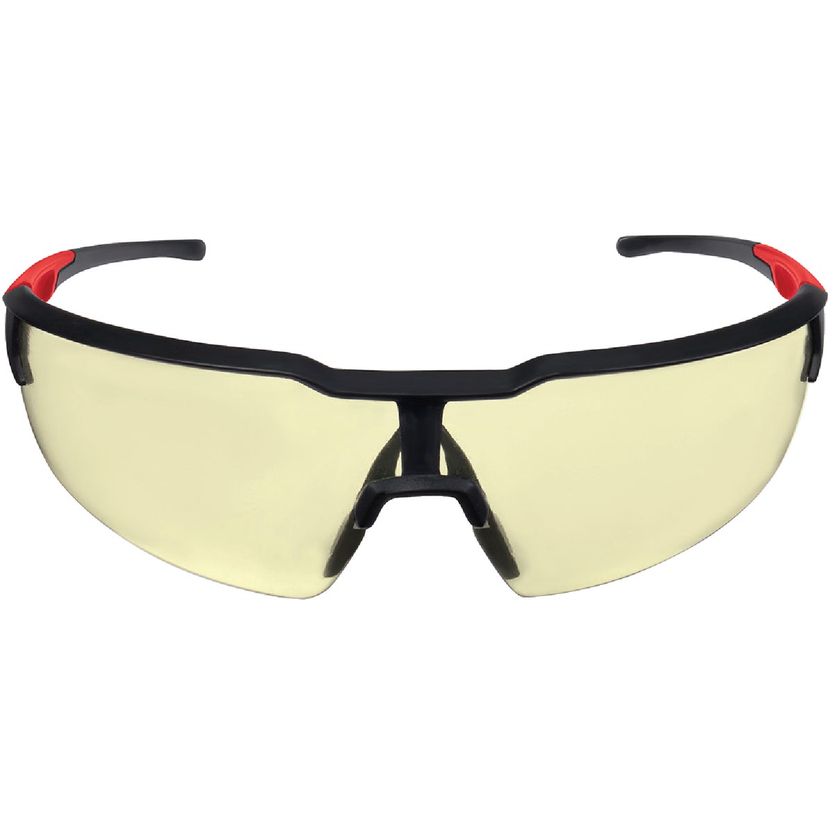 Milwaukee Red & Black Frame Safety Glasses with Yellow Anti-Scratch Lenses Image 3