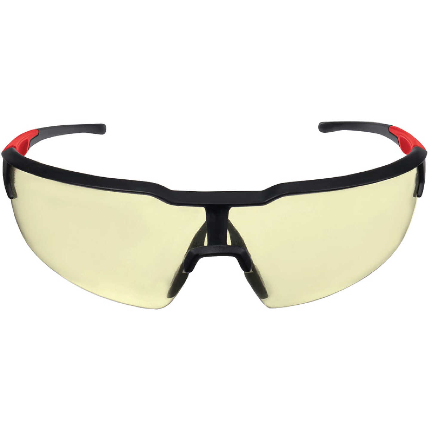 Milwaukee Red & Black Frame Safety Glasses with Yellow Anti-Scratch Lenses Image 3