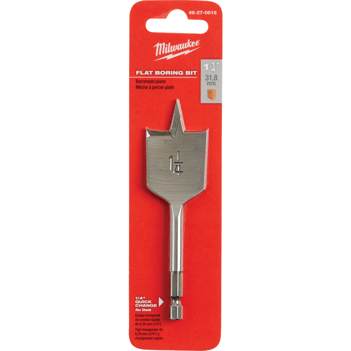 Milwaukee 1-1/4 In. x 4-1/2 In. Spade Bit Image 1
